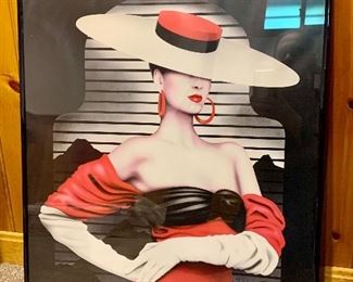 Item 117:  1980s framed art 22" x 28.5": $35