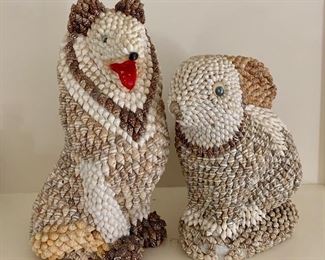 Item 121:  Shell Animals (some shells missing): Pair - $12