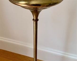 Item 77:  Vintage brass ashtray with asian plate - 7.5" x 20": $25