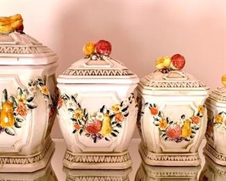 Vintage Lefton Fruit Fantasia ceramic bisque containers: $38