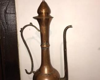 Item was brought in Morocco in 1984 Brass Urn $60, The owner was planning on turning them into lamps and never finished the project.