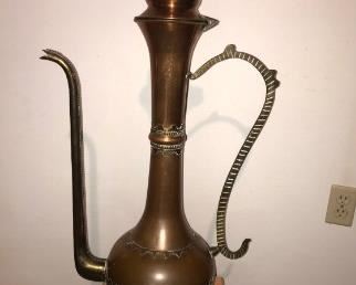 Item was brought in Morocco in 1984 Brass Urn $60, The owner was planning on turning them into lamps and never finished the project.