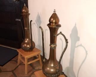 Item was brought in Morocco in 1984 Brass Urn $60, The owner was planning on turning them into lamps and never finished the project.