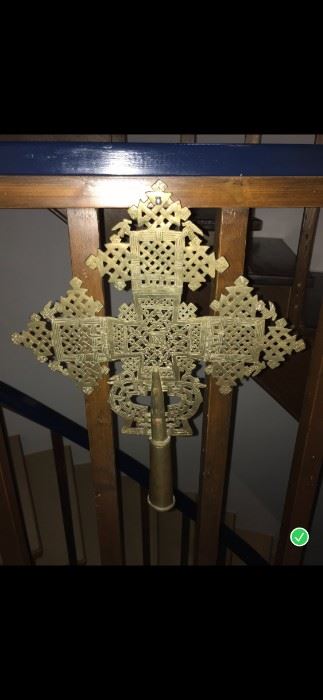 Coptic Cross symmetrical Key Like  Procession Cross from Ethiopia $300.00  ( 22" x 17")