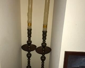 Item was brought in Morocco in 1984 Brass Set $100, The owner was planning on turning them into lamps and never finished the project.