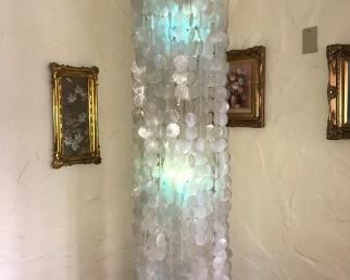 Capiz Shell Chandelier Circa 1975 with Lights 12ft $1250