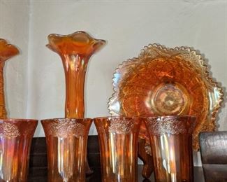 Carnival Glass Mixed pieces of carnival glass Small $5.00 each, Med $15.00 ea, Large $25.00 