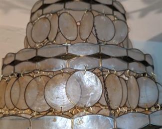 Capiz shell light 26" high x 18" wide.  No -light inside, does mount to the ceiling $225
