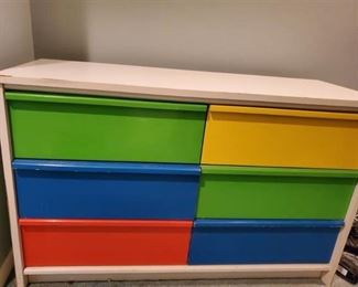 6 Drawer Green.Blue.Red and Yellow Dresser .