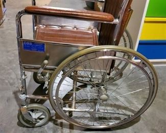 DRS Brown Leather Wheel Chair.