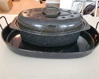 Lot of Enamel Bake Pans