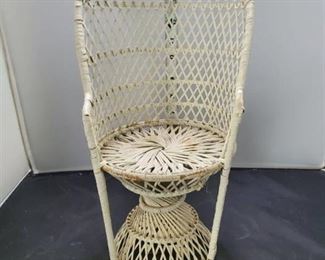 White Wicker Doll Chair