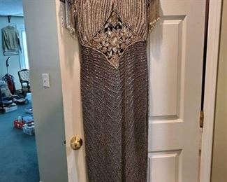 Large Creative Creations Indian Beaded Evening Gown