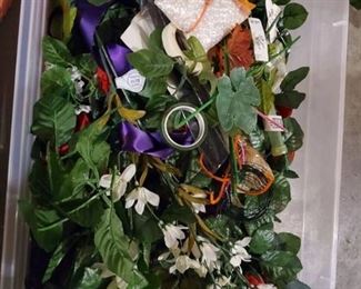 Lot of Decorative Flowers and Wire