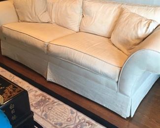 Ethan Allen Asian Detail on Fabric of Sofa $100