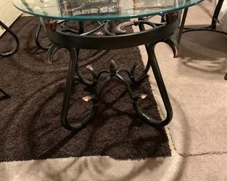 PLL 22 Pair of Glass Topped Side Tables @ $60 ea 