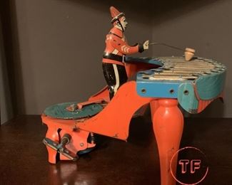 ZILOTONE 1930's Wind Up Tin Toy with Playing Discs