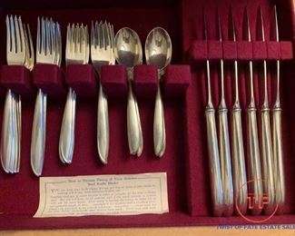 International STERLING Silver Flatware Set - SILVER RHYTHM Pattern