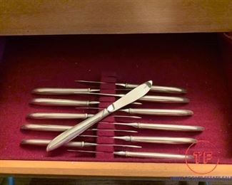 International STERLING Silver Flatware Set - SILVER RHYTHM Pattern