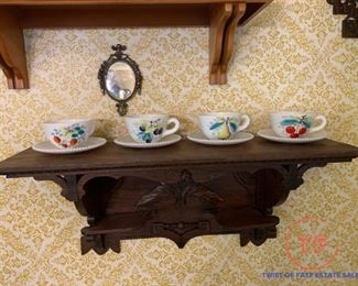 Hand Painted Milk Glass