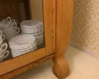 Vintage Oak Glass Front Display Cabinet