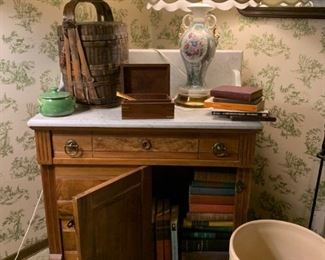 Antique Marble Topped Wash Stand