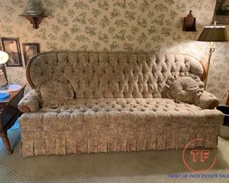 Vintage Tufted Couch by England Corsair