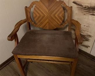 1930’s ART DECO Waterfall Bedroom Set: Vanity with Chair, Bed, and Tall Boy Dresser - With Original BAKELITE Pulls