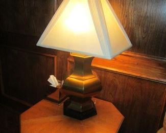 Brass lamp w/ shade.