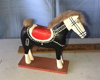 Wood horse with fur accents $6.00