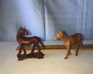 Two wood horses $6.00 for both