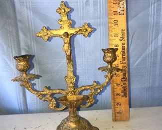 Metal Religious cross candle holder,
Holy water $40.00