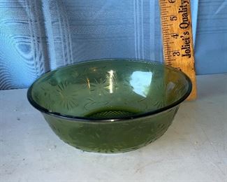Green Glass Bowl $8.00