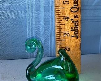 Green Glass Swan $4.00