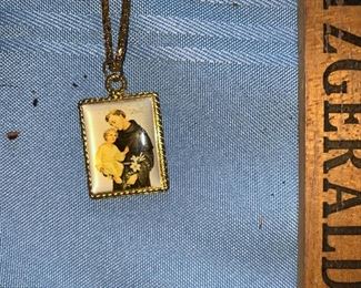 Religious pendant and chain, both costume $4.00