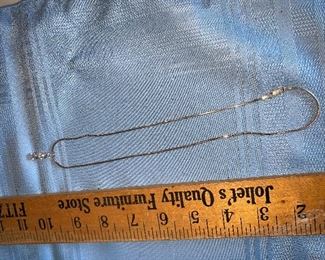 Sterling silver necklace and pendant $10.00