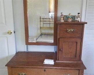 Vintage Oak Hat Dresser