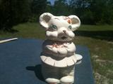 VINTAGE LUDOWICI CELADEN 1940'S BOY GIRL TURNABOUT 4 IN 1 CERAMIC COOKIE JAR.