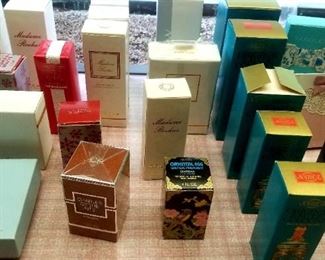 Selection of vintage perfumes and colognes