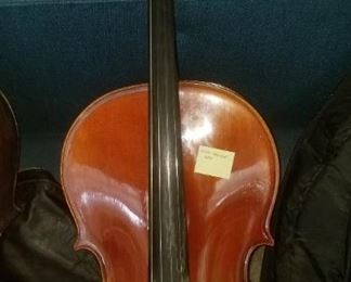 One of 4 cellos, this one by Ernst Heinrich Roth. It is a 3/4 size cello