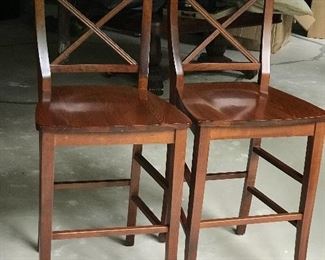 Pir of wooden bar stools