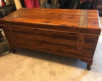 Antique cedarTrunk w/ copper metal work