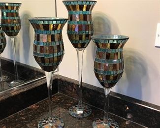 Decorative glass mosaic candle decor