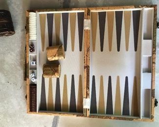 Inside of backgammon game