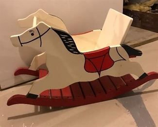 Wooden rocking horse chair
