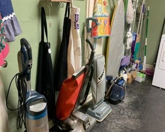 Laundry: New and Old Vacuum Cleaners, Swiffer Mops, Bona Mop, Ironing Board, Iron