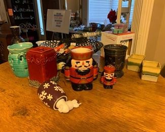 Kitchen: Sentsy Burners and selection of waxes.  Candle crocks.