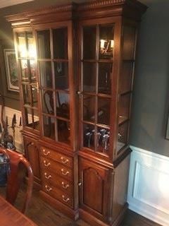 Lighted Dining China Cabinet ===> $600                                   Dimensions: 54" W x 82" H (in center) x 15.5" D
