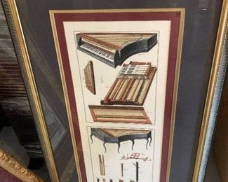 Framed Instruments Wall Art       ===>$60 each OR Pair 4 ONLY $100