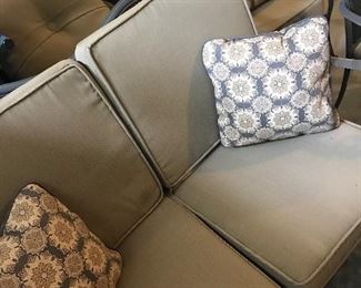 Martha Stewart cast aluminum loveseat ===> $ 130 includes cushions & pillows 
